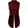 VPQILH Nuovo Gilet Gotico da Uomo, Doppiopetto Gilet Uomo Vittoriano Steampunk Frack Vest Vintage Corte Smoking Abiti da Performance Risvolto Giacca Costumi da Gentiluomo Jacquard Panciotto Halloween Costume