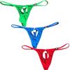 Faringoto Slip da uomo sexy con buco per palle e perizoma, perizoma elastico, Blu+gre+rosso, Small