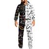 Dajingkj Pigiama monopezzo per uomo donna novità tutine adulto con cappuccio tute Cosplay Costume da pigiameria Unisex Home Wear, Simboli matematici, XL