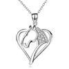 GAOHONGMEI Collana da donna in argento Sterling 925 con ciondolo a forma di cuore a forma di testa di cavallo Argento Etichettalia unica