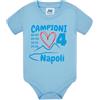 BrolloGroup Body Neonato Calcio Scudetto Napoli Campioni d'Italia 2025 4 Scudetti Personalizzato con Nome e Numero PS 28161-NAP-5-BS