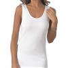 RICHBELL 3 Pezzi Canotta Intima Donna Spalla Larga Raso 100% Jersey Caldo Cotone, Colore Bianco, Taglie dalla S alla XXXL (L)