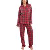 Toocool Pigiama Donna Scozzese Rosso Manica Lunga Invernale Natalizio Plaid Completo D3103 [Rosso,XXL]