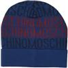 Moschino Berretto Uomo M5640 Lettering Navy Blue