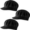 Mepase 3 pezzi cappello caldo da donna per l'inverno morbido berretto con visiera lavorato a maglia Newsboy cappelli per le donne sci neve, nero, Taglia unica