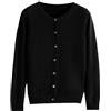 CUTeFiorino Cardigan da uomo Basic Cardigan da donna con scollo rotondo e maniche lunghe e bottoni chiusura della giacca clip, Nero , XXL