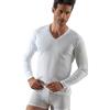 ROSSOPORPORA, 3 Paia di Maglia Intima Uomo a Manica Lunga e Collo a V in Caldo Cotone Interlock. Bianco Taglia 4