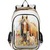 Mnsruu Zaino da viaggio con cavallo e bambino, per ragazzi, ragazze, studenti, scuola, Multicolore, Taglia unica