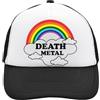 Functon+ Death Metal in Rainbow Colors and Clouds Mesh Back Trucker Cap regolabile Snapback Hat Casu, Nero , Taglia unica