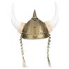 LIFKOME Cappello Vichingo Corna di Plastica Oro per Costume Adulto, Cappello da Guerriero Decorativo per Party di Ruolo e Performance di Danza
