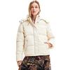 Desigual Calgary Woman Woven Padded Short Overcoat, Nero, L Donna