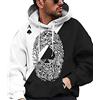 keephen Felpa con Cappuccio a Maniche Lunghe Stampata con Asso di Picche da Poker con Impronta Digitale da Uomo Felpa con Coulisse Retro Pullover