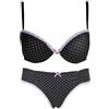 JADEA Coordinato Intimo Donna Completo Reggiseno Push-up e Slip 4584 (Nero, 3/M/44)
