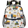 Mexpekil zaino per bambino con trattore e escavatori, mini zaini, borsa scuola materna, da viaggio, Multicolore, 10x4x12 pollici
