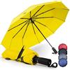 WLine Wind Ombrello Pieghevole Antivento da Pioggia con 10 Aste Rinforzate e Tela Idrorepellente 210T - Ombrello Portatile Resistente Apri e Chiudi Automatico, Diametro 104cm (Giallo senza Custodia)