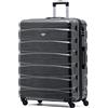 Flight Knight ABS 3 Taglia Valigia Leggera Compatibile Con Alitalia, easyJet, RyanAir, Air Italy E Tanti Altri! Trolley Bagaglio A Mano 55x35x20 cm Grande Bagaglio Da Stiva 4 Rotelle.