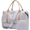 GOLF SUPAGS 46L Borsone da Viaggio Donna, Borsa Parto Ospedale Mamma, con Borsa da Toilette, Scomparto per Scarpe e Tasca Bagnata, Borsone da Palestra da Weekend per Sport Lavoro Viaggi (Grigio Chiaro)