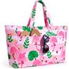 ISEYOU Borsa Mare Grande XXL Famiglia, Borsa Spiaggia con Chiusura Zip e Impermeabile, Leggera e Pieghevole, Multitasche ad Ampia Capacità Borsello Tracolla Donna per Shopping, Viaggio, Campeggio