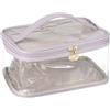 PATIKIL Borsa Trasparente per Articoli da Toeletta, Borsas da Viaggio Impermeabile Cosmetica Organizzatore Ampia Capacità Tote Portatile con Manico Tracolla Zip, Viola