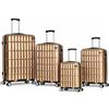 PROVITERA Set 4 Valigie Rigide in ABS, Valigie Rigide S-M-L-XL Manico Telescopico e 4 Ruote Easy Roll, Lucchetto serratura a codice, Trolley Resistenti da Viaggio, con Bagaglio a Mano (Oro)
