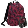 Seven Zaino Reversibile Updown, Rosso, Nero, Cuffie incluse, Per bambini, Bambine, Ragazzi e ragazze, Scuola e tempo libero