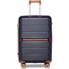 British Traveller Valigia 55CM Trolley Rigida PP Leggero con TSA Lucchetto (20pollici, Blu)