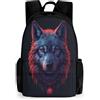 WECECE Zaino Per Bambini Scuola Zaino Wolf Stampato Zainetti 3D Bambina Zainetto Animal Wolve Seconda Media Bambino Zaini Scuola Elementare Per Ragazz Studenti