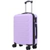 R.Leone Valigia da 1 Fino a Set 3 Bagaglio a mano 55x40x20 Ryanair, Medio, Grande Ultra Resistente Trolley rigido leggero 8 ruote in ABS 2220 (Lilla, L Valigia Grande)