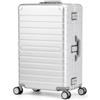 Travelhouse Oslo T6005 - Trolley da viaggio in alluminio, diverse misure e colori, Silber, Großer Koffer