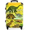NoBoringSuitcases.com Valigia Bambini, Valigia Grande, Trolley Bambino, Valigia Per Bambini, Lucchetto TSA, Valigia Ragazzo, Valigia Bambino, Valigia Grande 23 kg (67 cm - 72 L), (Dinosauri - Giallo)