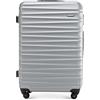 WITTCHEN Valigia da viaggio grande trolley valigia check-in guscio rigido ABS 4 ruote piroettanti chiusura a combinazione maniglia telescopica Groove Line grigio Ryanair/ITA Airways/easyJet/Wizz Air