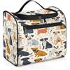 Mexpekil Borsa da toilette colorata con cane carino da appendere per donne e uomini, grande borsa impermeabile per trucco cosmetico da viaggio, Multicolore, 10.2 x 6.5 x 9.2 inches, Beauty case