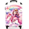 NoBoringSuitcases.com Valigia Bambini, Trolley Bambina, Valigia Per Bambini, Valigia Bambina, Trolley Bimba, Valigia Ragazza, Valigia Personalizzabile, 55x40x20 cm (Principessa - Arcobaleno)