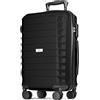 POSH Valigia rigida XL in polipropilene - Bagagli grande da 4,0 kg con effetto carbonio - Trolley robusto con 4 doppie ruote - Capacità 95 litri, resistente ai graffi - 75x50x30 cm