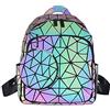 SCOFY FASHION Zaino Olografico Geometrico Per Donna - Riflettente Che Cambia Colore, Luminoso Da Viaggio, Borsa Cartella (Piccolo Zaino + Portafoglio)