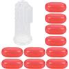Bamjour Spazzolino da Denti per Dito per Bambini, 10 Pezzi in Silicone Morbido Spazzolino da Denti per Neonati per Neonato (guscio rosso)