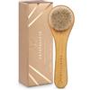 CRYSTALLOVE Spazzola esfoliante a secco con setole naturali di legno per viso, collo, décolleté e busto