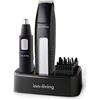 Innoliving Set Tagliacapelli Regolabarba Trimmer Grooming INN-616, Nero con Lame di Precisione in Acciaio Inossidabile, Guide di Taglio Fino a 1,2mm, Alimentazione a Batteria AA