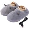 Generic Pantofole riscaldate ricaricabili, comode pantofole riscaldate tramite USB, morbide scarpe riscaldate per interni, pantofole riscaldanti elettriche per piedi da donna
