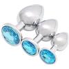 LQSSA 𝘼𝙣α𝙡 ρ𝙡𝚞𝙜 Dolcemente E Magnificamente, Giocosi E Divertenti 3 Giocattoli In Metallo In Acciaio Inossidabile Con Pietre Preziose Azzurre, Regalo Per Uomini E Donne!