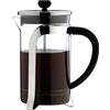 Café Olé Mode Cafetière, Corpo in Vetro con splendido Corpo in Acciaio Inossidabile e Filtro a Rete, 1000 ml (8 tazzine da caffè o 4 Tazze)
