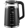 Concept RK4100 - Bollitore in vetro con regolazione della temperatura, 1,7 l, 1850-2200 W, funzione di mantenimento al caldo, display LCD, superficie Cool Touch, colore: Nero