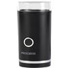 Progress Macinacaffè e spezie - Macinacaffè elettrico per chicchi di caffè, funzionamento One Touch, lama in acciaio inossidabile, coperchio trasparente, capacità 70 g, noci e semi, 180 W