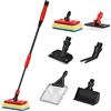 hygger Kit multiuso per la pulizia dell'acquario, 6 in 1, set di pulizia dell'acquario con manico lungo, raschietto con spugna, spazzola a setole rigide, rastrello per ghiaia per acquari in acrilico e