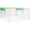 Wiltec Recinto per piccoli animali 144 x 116 x 58 cm con telo parasole recinzione per conigli e lepri