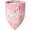 ICEMOOD Easter 2 in 1 - Bandane per cani con Egg-Stra Cute & Some Bunny Love Me Lovely Saying, Pink Pet Holiday Costumes Scarf with Snap Button, Large to Giant Breeds (40 kg+)