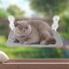 Chiluxendo Amaca per Gatti da Finestra, Trespolo da Finestra per Gatto, Trespoli per Gatti Pieghevole, Cat Window Perch Foldable Cat Hammock Brandina, con Ventosa Stabile, Grigio
