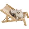 Xiixuuj Lettino Rialzato per Gatti in Tela di Sisal - Letto Regolabile con Sedia a Sdraio in Legno per Balcone - Ideale per Cani e Animali Domestici