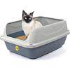 Cat Centre CatCentre® - Lettiera per gatti aperta, colore: grigio, misura media o grande