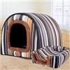Wangle Cuccia per cani grande 2 in 1 con tetto, cuccia portatile a igloo, cuscino ortopedico lavabile, anti-ansia, morbida e calda